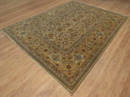 Brown 9'1" x 11'10" Fine Oriental Hand knotted Wool Rug - Sku: O092359