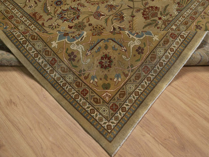 Brown 9'1" x 11'10" Fine Oriental Hand knotted Wool Rug - Sku: O092359
