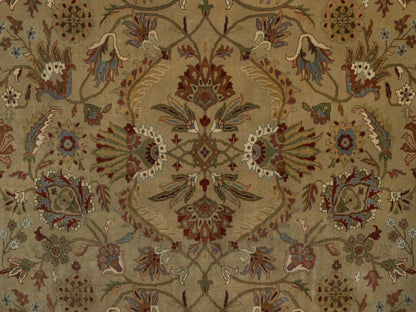 Brown 9'1" x 11'10" Fine Oriental Hand knotted Wool Rug - Sku: O092359