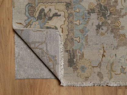 Brown 9'5" x 13'11" Oushak And Peshawar Hand knotted Wool Rug - Sku: O092360