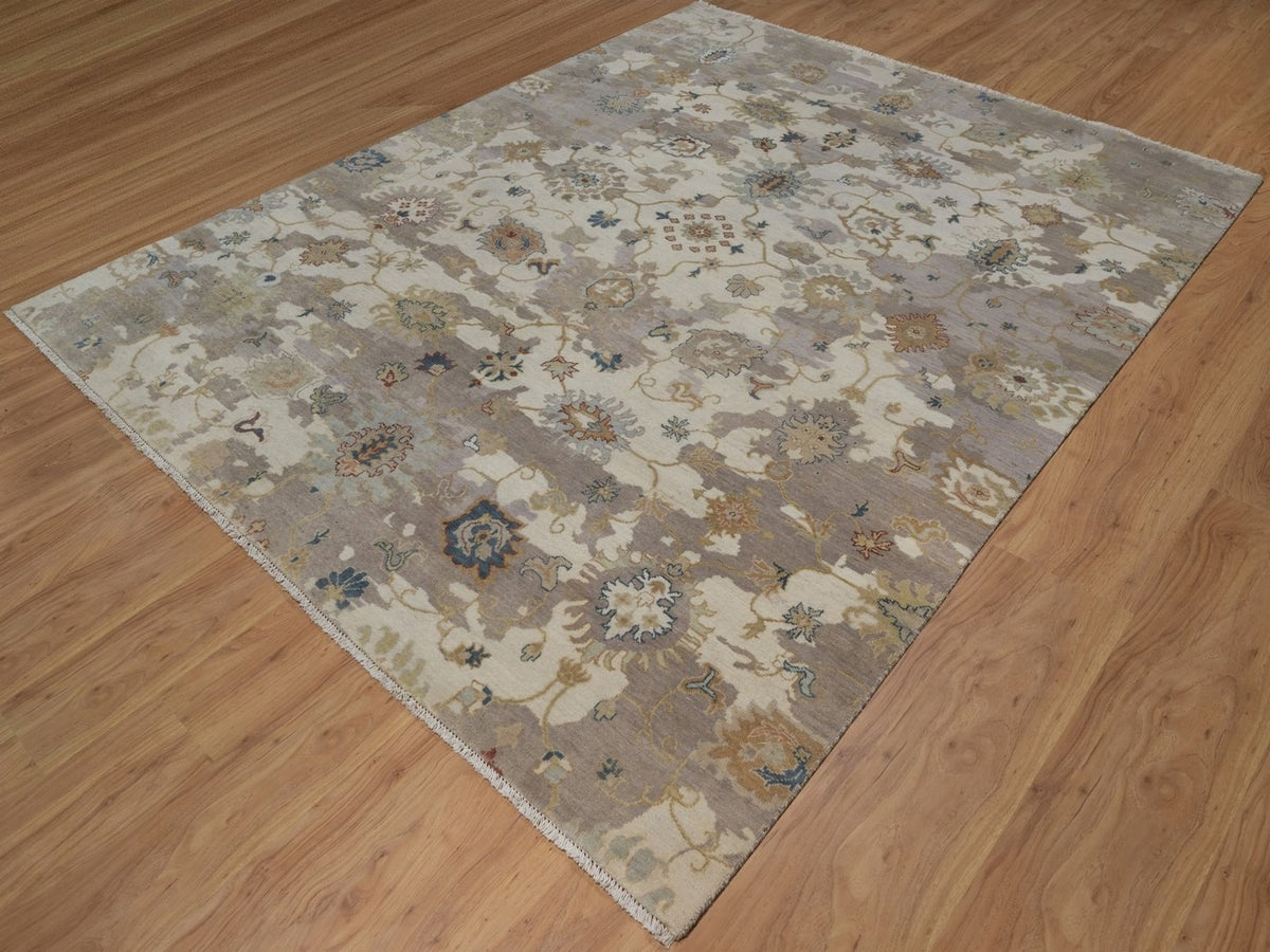 Oushak Oushak hand-knotted wool rug in Ivory, 7'10" x 10'1" — SKU O092363 (view 3)