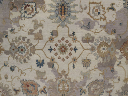 Ivory 7'10" x 10'1" Oushak And Peshawar Hand knotted Wool Rug - Sku: O092363