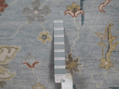 Grey 7'11" x 10'2" Oushak And Peshawar Hand knotted Wool Rug - Sku: O092364