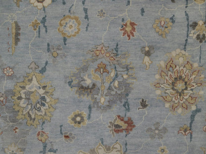 Grey 7'11" x 10'2" Oushak And Peshawar Hand knotted Wool Rug - Sku: O092364
