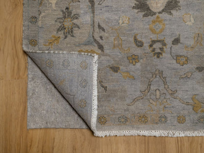 Grey 8'10" x 11'10" Oushak And Peshawar Hand knotted Wool Rug - Sku: O092365