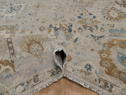 Ivory 7'11" x 10'0" Oushak And Peshawar Hand knotted Wool Rug - Sku: O092366
