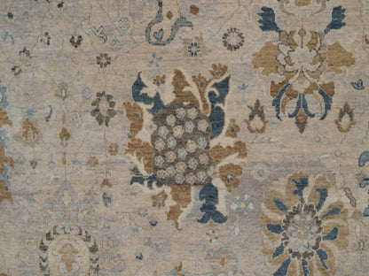 Ivory 7'11" x 10'0" Oushak And Peshawar Hand knotted Wool Rug - Sku: O092366