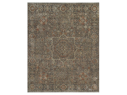 Mamluk Modern / Contemporary hand-knotted wool rug in Gray, 7'11" x 9'10" — SKU O092368