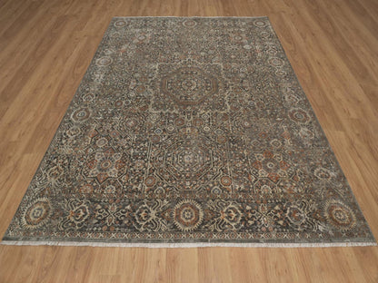 Mamluk Modern / Contemporary hand-knotted wool rug in Gray, 7'11" x 9'10" — SKU O092368 (view 2)