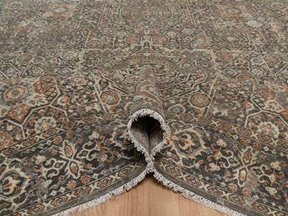 Mamluk Modern / Contemporary hand-knotted wool rug in Gray, 7'11" x 9'10" — SKU O092368 (view 5)