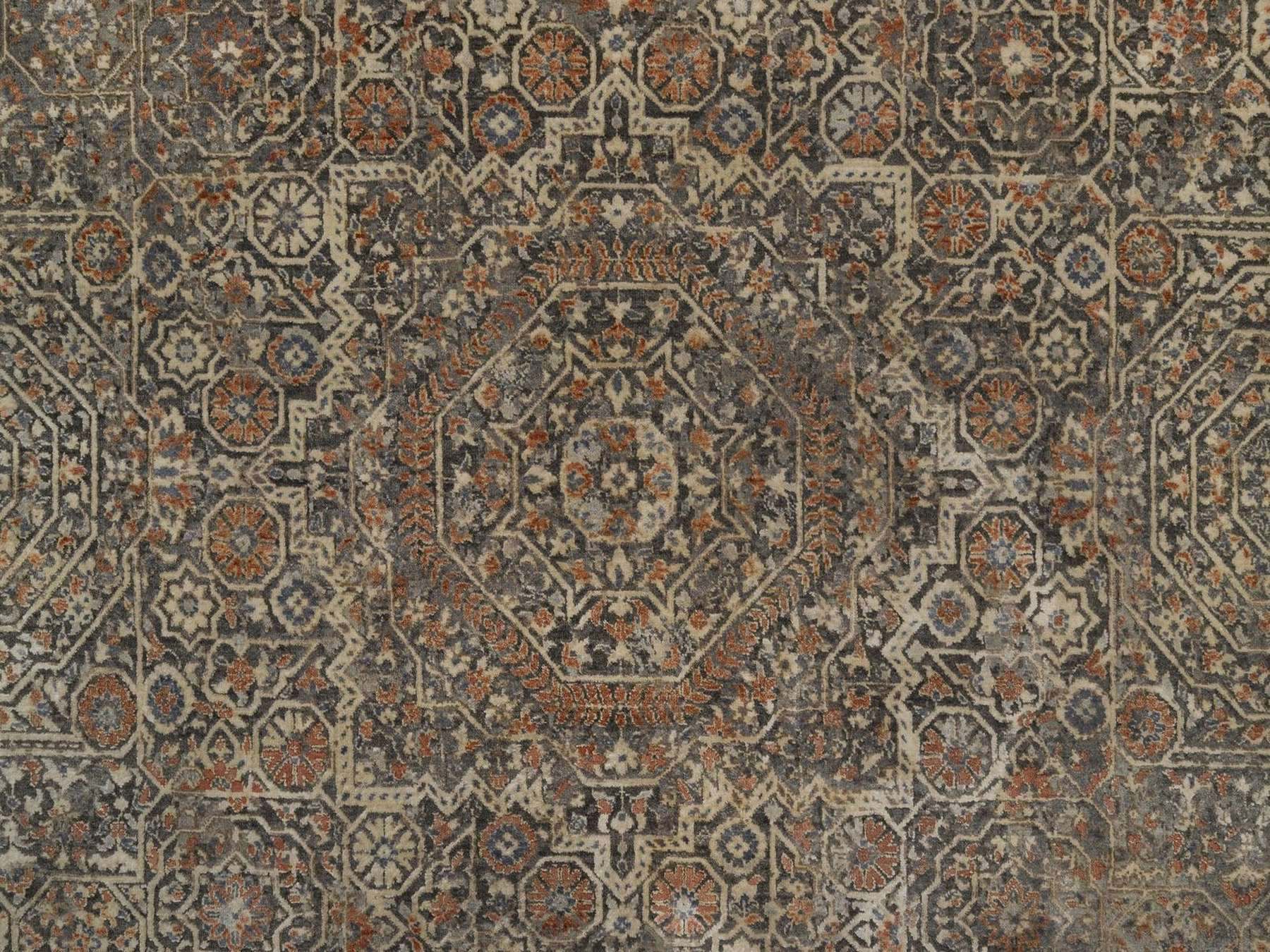 Mamluk Modern / Contemporary hand-knotted wool rug in Gray, 7'11" x 9'10" — SKU O092368 (view 8)