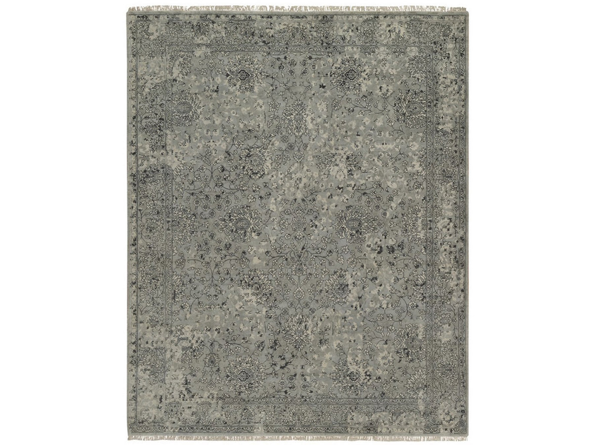 Kashan Transitional hand-knotted wool rug in Gray, 8' x 10'1" — SKU O092370