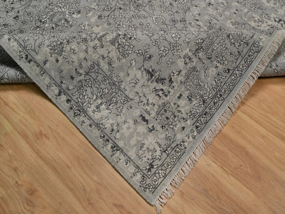 Kashan Transitional hand-knotted wool rug in Gray, 8' x 10'1" — SKU O092370 (view 6)
