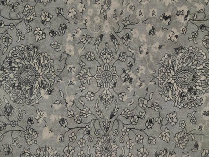 Grey 8'0" x 10'1" Transitional Hand knotted Wool Rug - Sku: O092370