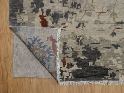 Ivory 7'10" x 10'1" Oushak And Peshawar Hand knotted Wool Rug - Sku: O092371