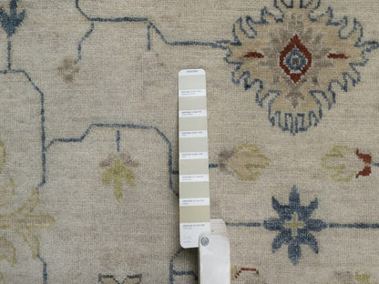 Ivory 7'10" x 10'1" Oushak And Peshawar Hand knotted Wool Rug - Sku: O092371