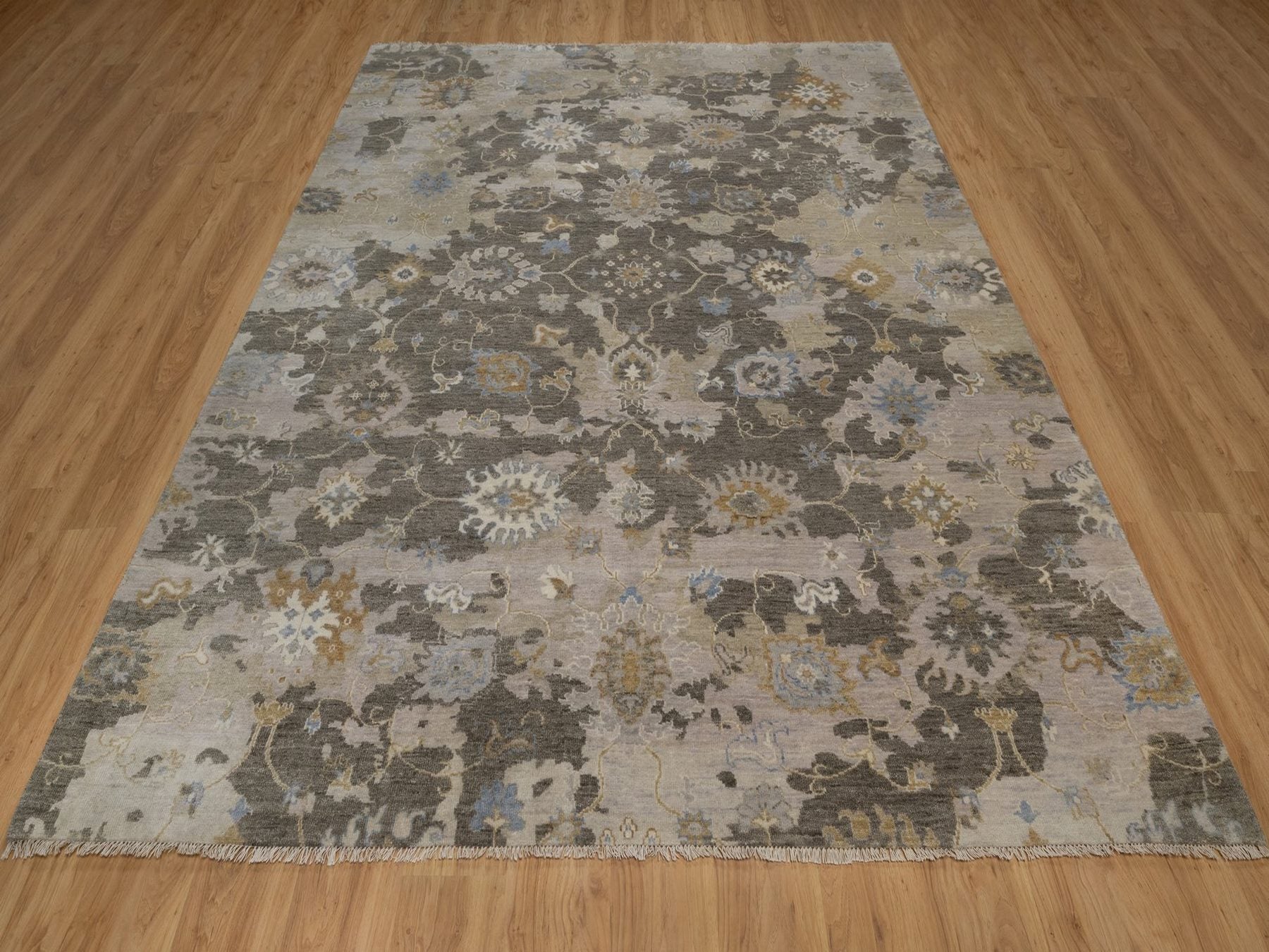 Brown 8'0" x 10'1" Oushak And Peshawar Hand knotted Wool Rug - Sku: O092372