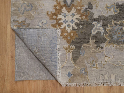 Brown 8'0" x 10'1" Oushak And Peshawar Hand knotted Wool Rug - Sku: O092372