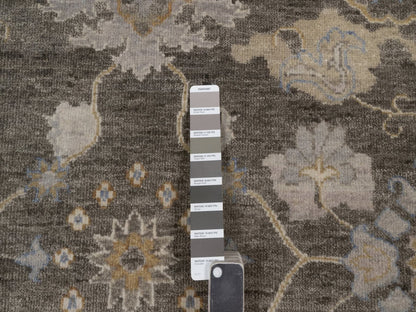 Brown 8'0" x 10'1" Oushak And Peshawar Hand knotted Wool Rug - Sku: O092372