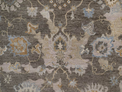 Brown 8'0" x 10'1" Oushak And Peshawar Hand knotted Wool Rug - Sku: O092372