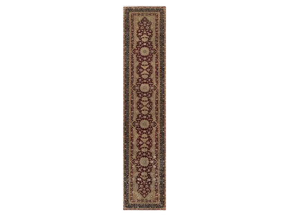 Red 2'8" x 13'2" Fine Oriental Hand knotted Wool/Silk Rug - Sku: O092375