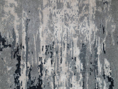 Ivory 2'5" x 19'9" Modern and Contemporary Hand knotted Wool/Silk Rug - Sku: O092380