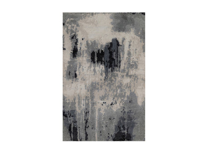 Ivory 2'0" x 3'0" Modern and Contemporary Hand knotted Wool/Silk Rug - Sku: O092382