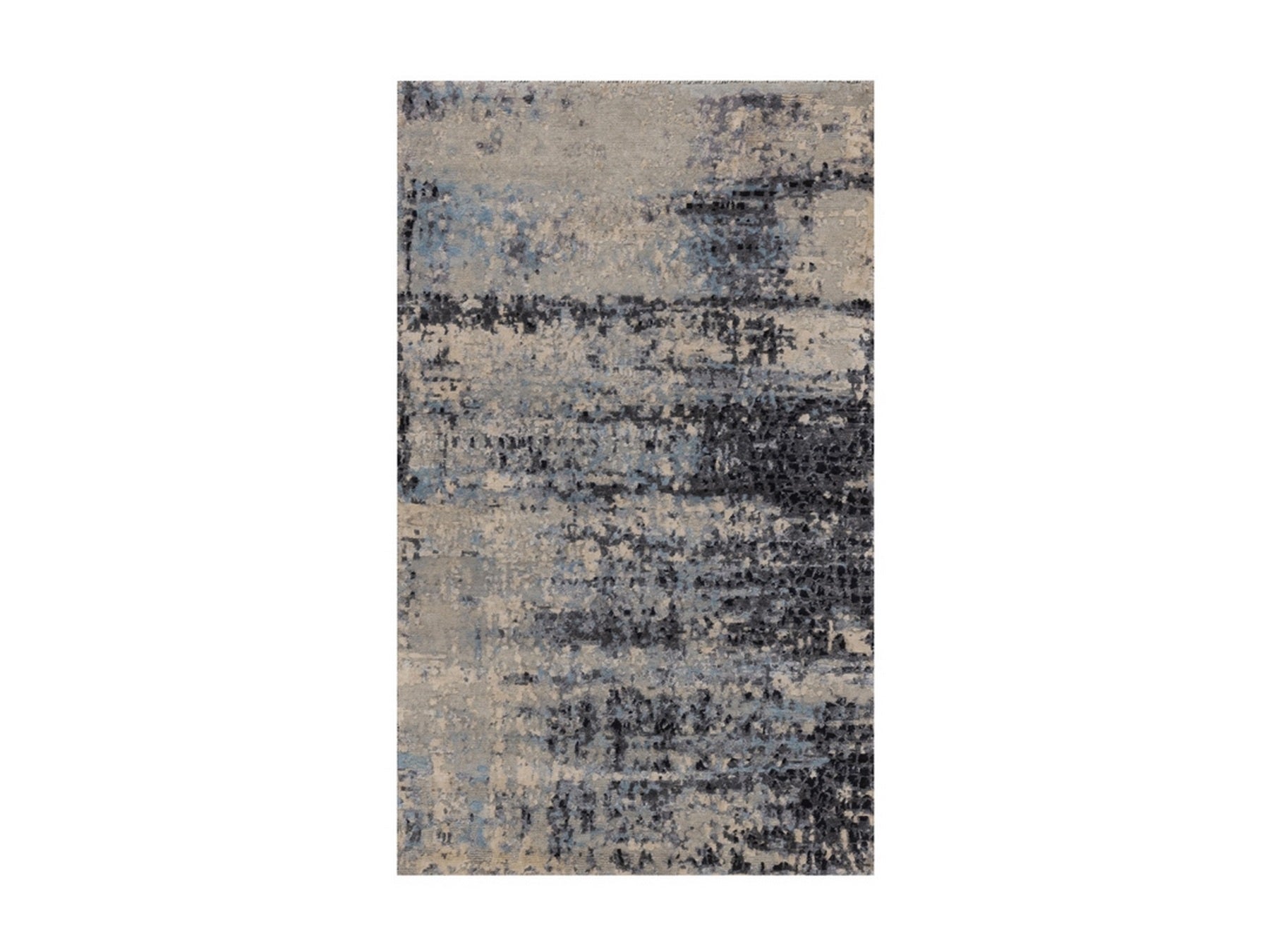Grey 3'0" x 4'11" Modern and Contemporary Hand knotted Wool/Silk Rug - Sku: O092383