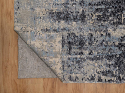Grey 3'0" x 4'11" Modern and Contemporary Hand knotted Wool/Silk Rug - Sku: O092383