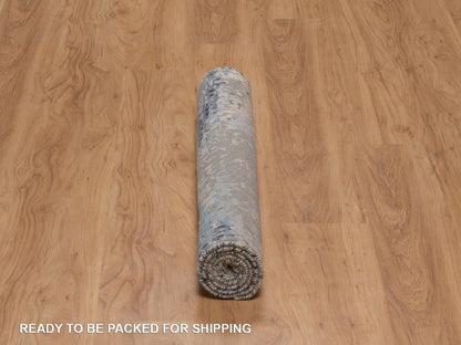 Grey 3'0" x 4'11" Modern and Contemporary Hand knotted Wool/Silk Rug - Sku: O092383