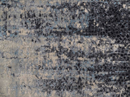 Grey 3'10" x 5'11" Modern and Contemporary Hand knotted Wool/Silk Rug - Sku: O092384