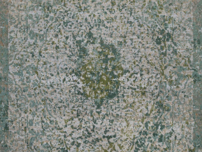 Green 5'0" x 7'2" Modern and Contemporary Hand knotted Wool/Silk Rug - Sku: O092385