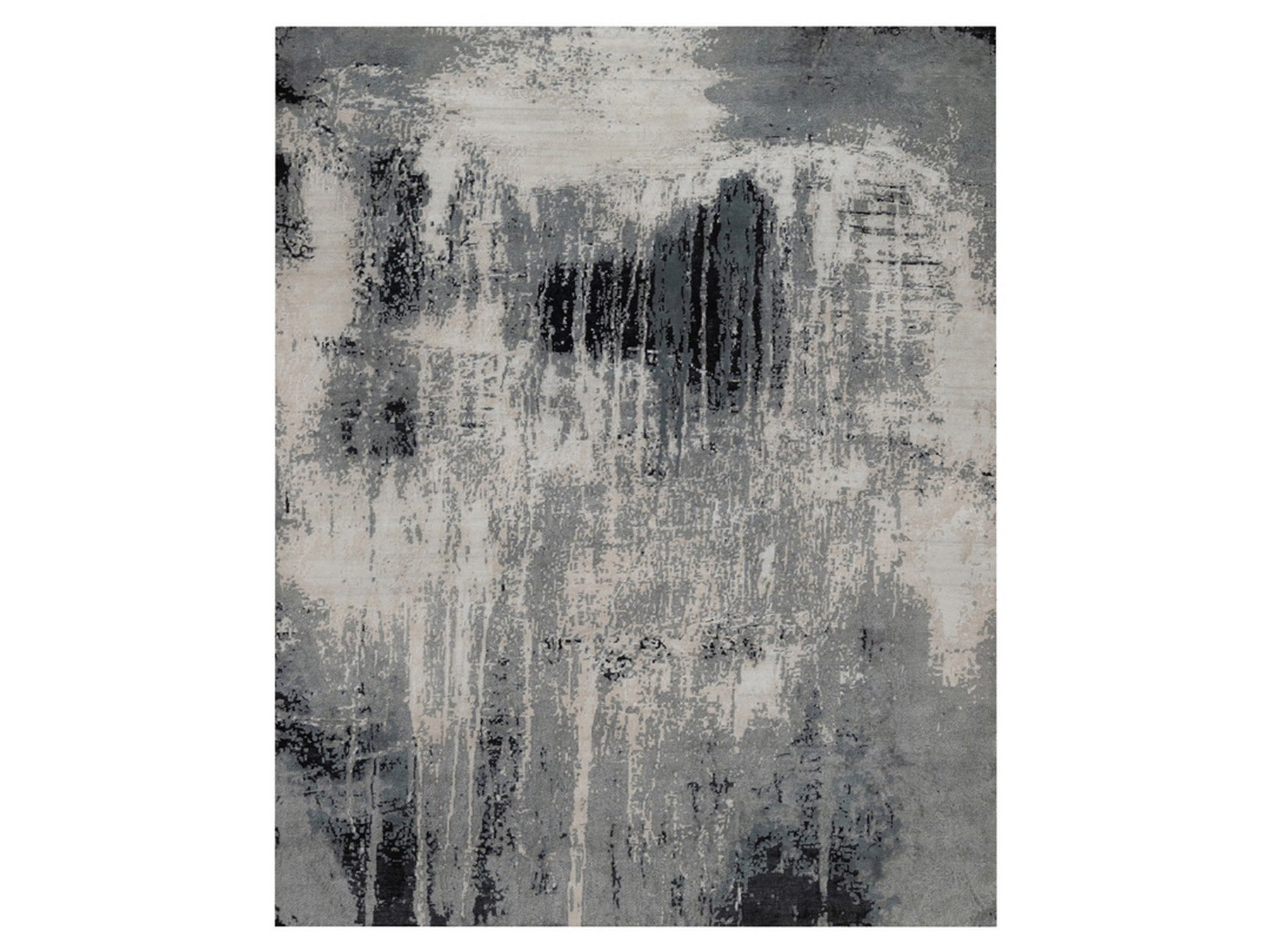 Ivory 8'1" x 10'1" Modern and Contemporary Hand knotted Wool/Silk Rug - Sku: O092387