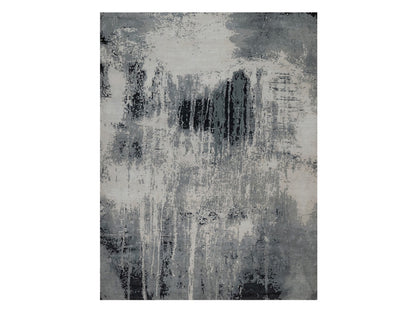 Ivory 9'0" x 12'0" Modern and Contemporary Hand knotted Wool/Silk Rug - Sku: O092388
