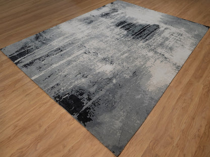 Ivory 9'0" x 12'0" Modern and Contemporary Hand knotted Wool/Silk Rug - Sku: O092388