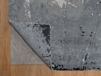 Ivory 9'0" x 12'0" Modern and Contemporary Hand knotted Wool/Silk Rug - Sku: O092388