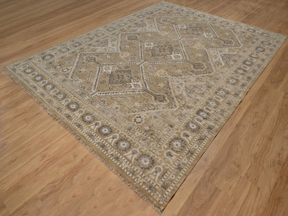 Brown 9'0" x 12'2" Tribal & Geometric Hand knotted Wool Rug - Sku: O092389