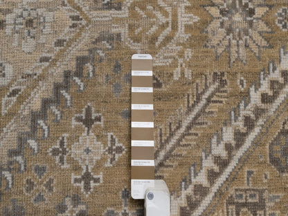 Brown 9'0" x 12'2" Tribal & Geometric Hand knotted Wool Rug - Sku: O092389