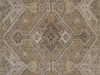 Brown 9'0" x 12'2" Tribal & Geometric Hand knotted Wool Rug - Sku: O092389