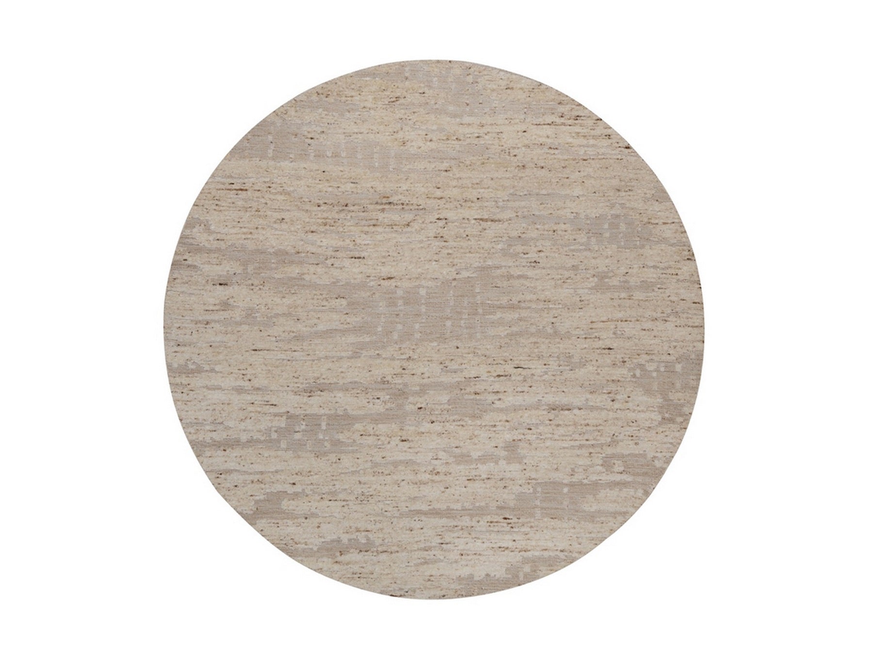 Ivory 8'0" x 8'0" Modern and Contemporary Hand knotted Wool Rug - Sku: O092392