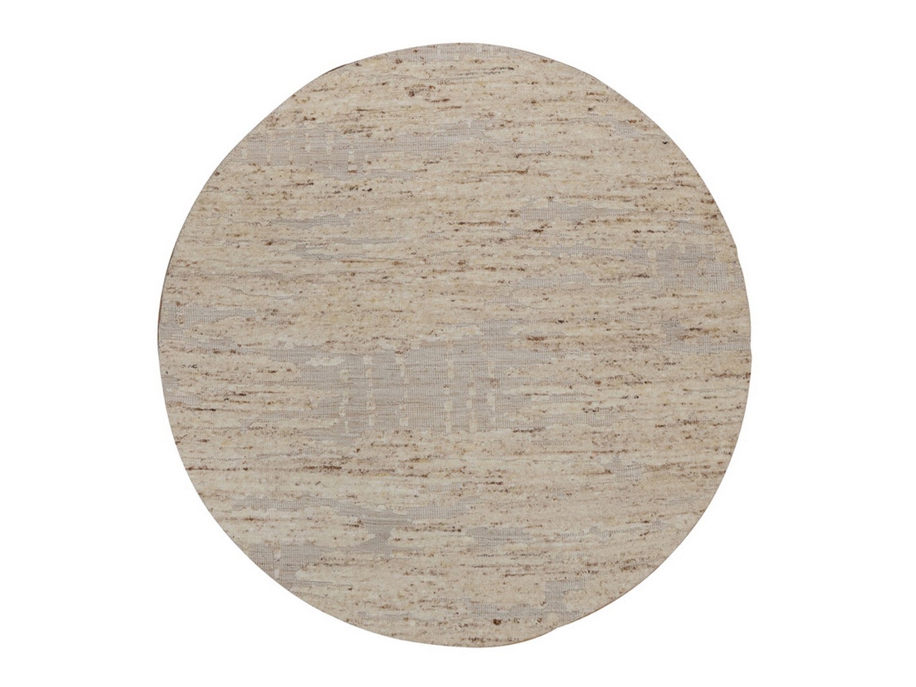 Modern / Contemporary hand-knotted wool rug in Ivory, 6' x 6' — SKU O092393