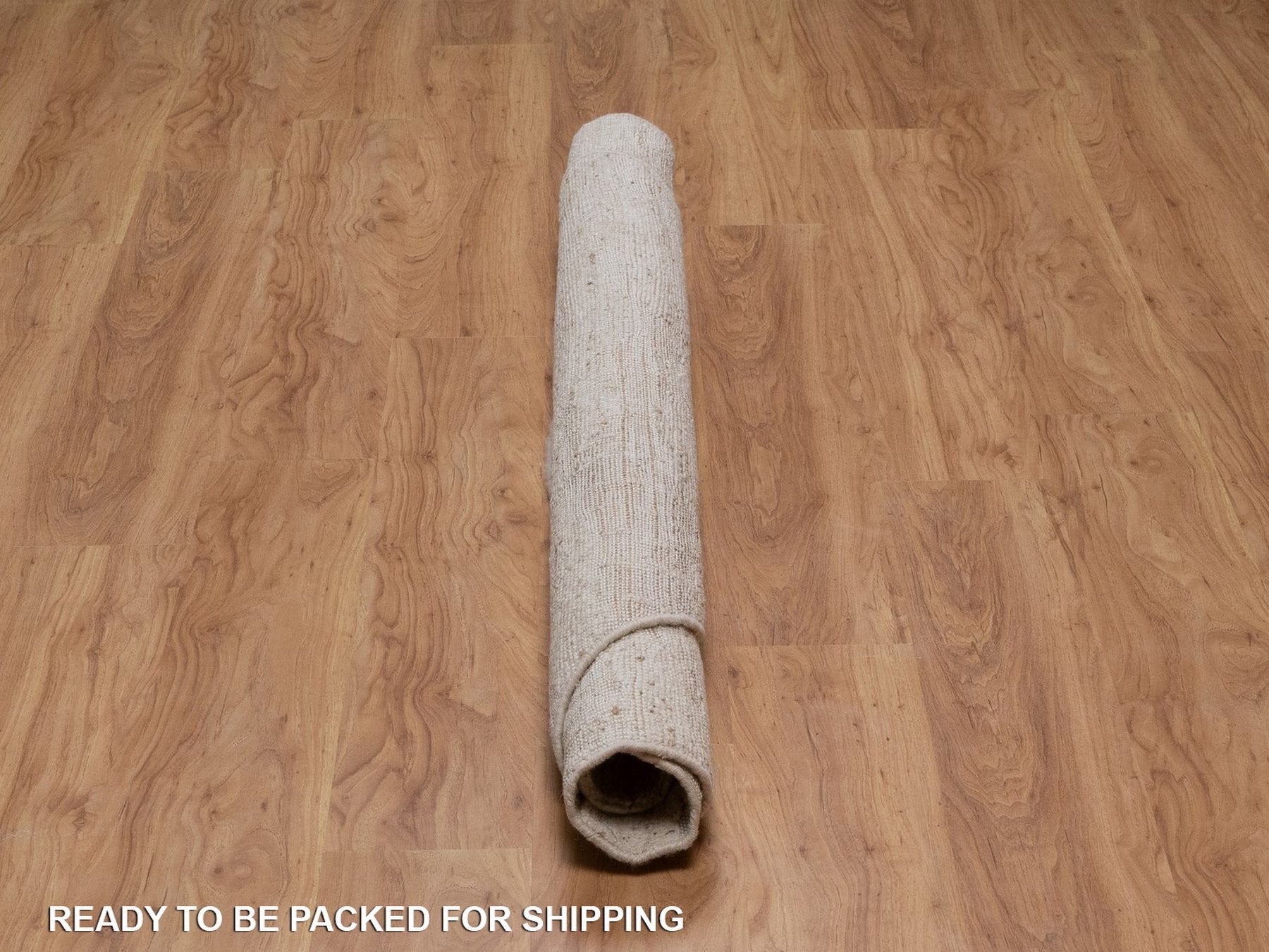 Modern / Contemporary hand-knotted wool rug in Ivory, 6' x 6' — SKU O092393 (view 6)