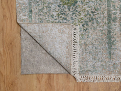 Green 2'0" x 3'1" Modern and Contemporary Hand knotted Wool/Silk Rug - Sku: O092395