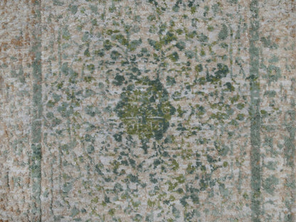 Green 2'0" x 3'1" Modern and Contemporary Hand knotted Wool/Silk Rug - Sku: O092395
