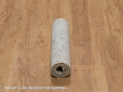 Green 2'0" x 3'1" Modern and Contemporary Hand knotted Wool/Silk Rug - Sku: O092395