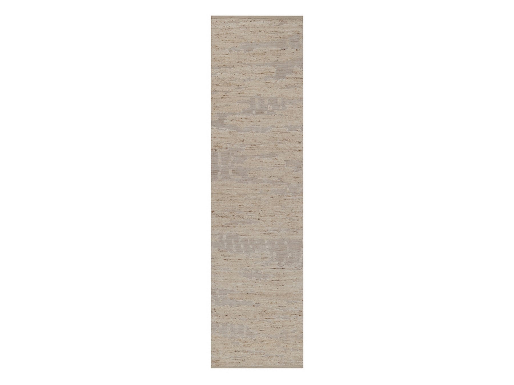 Ivory 2'7" x 10'2" Modern and Contemporary Hand knotted Wool Rug - Sku: O092396