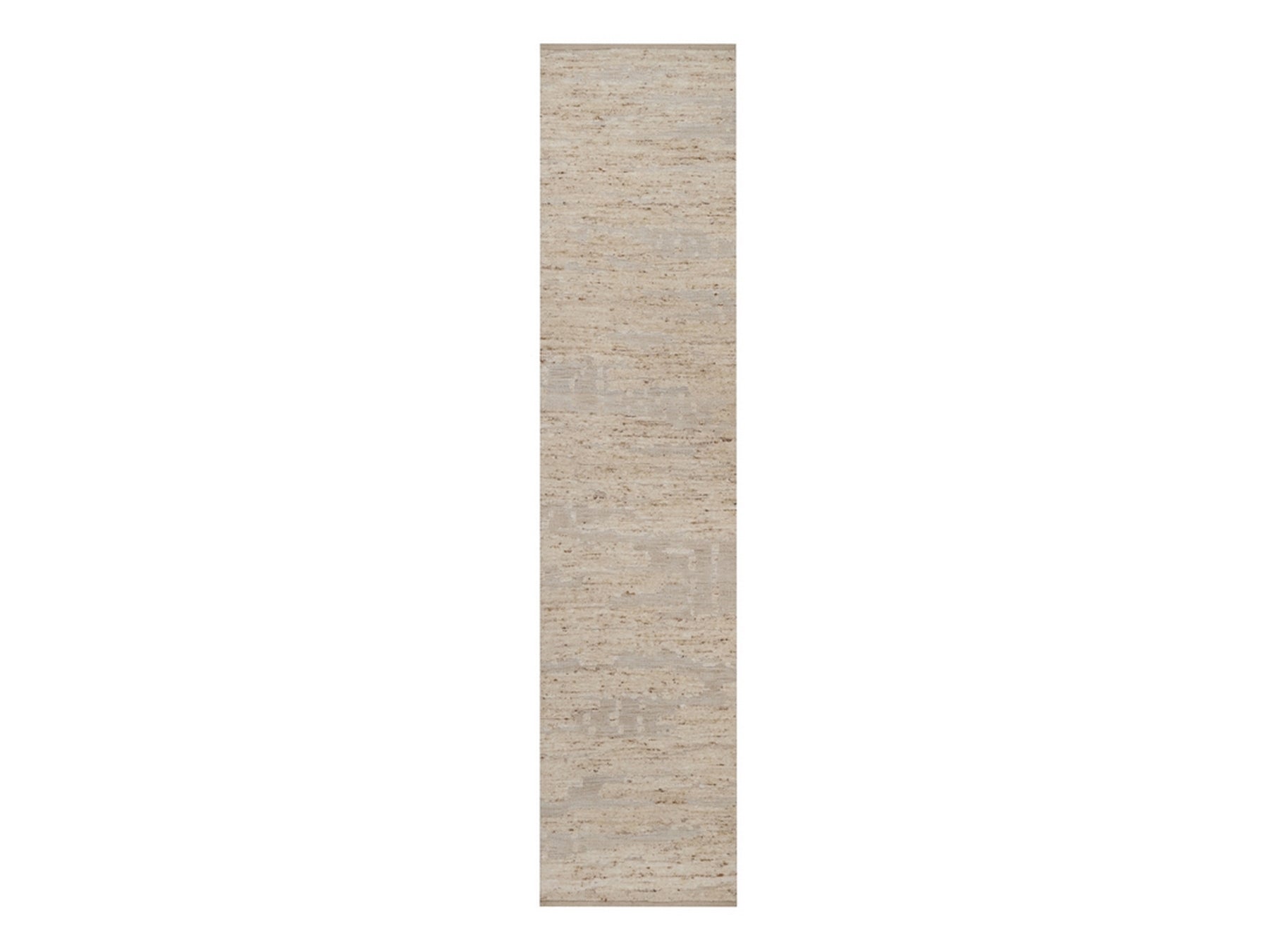 Modern / Contemporary hand-knotted wool runner in Ivory, 2'8" x 12'1" — SKU O092397