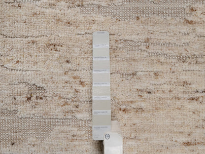 Modern / Contemporary hand-knotted wool runner in Ivory, 2'8" x 12'1" — SKU O092397 (view 4)