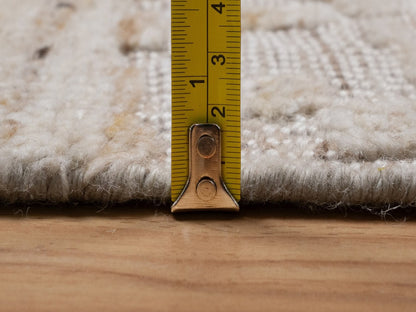 Modern / Contemporary hand-knotted wool runner in Ivory, 2'8" x 12'1" — SKU O092397 (view 7)