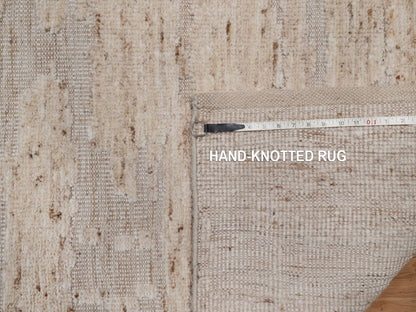 Modern / Contemporary hand-knotted wool runner in Ivory, 2'8" x 12'1" — SKU O092397 (view 8)